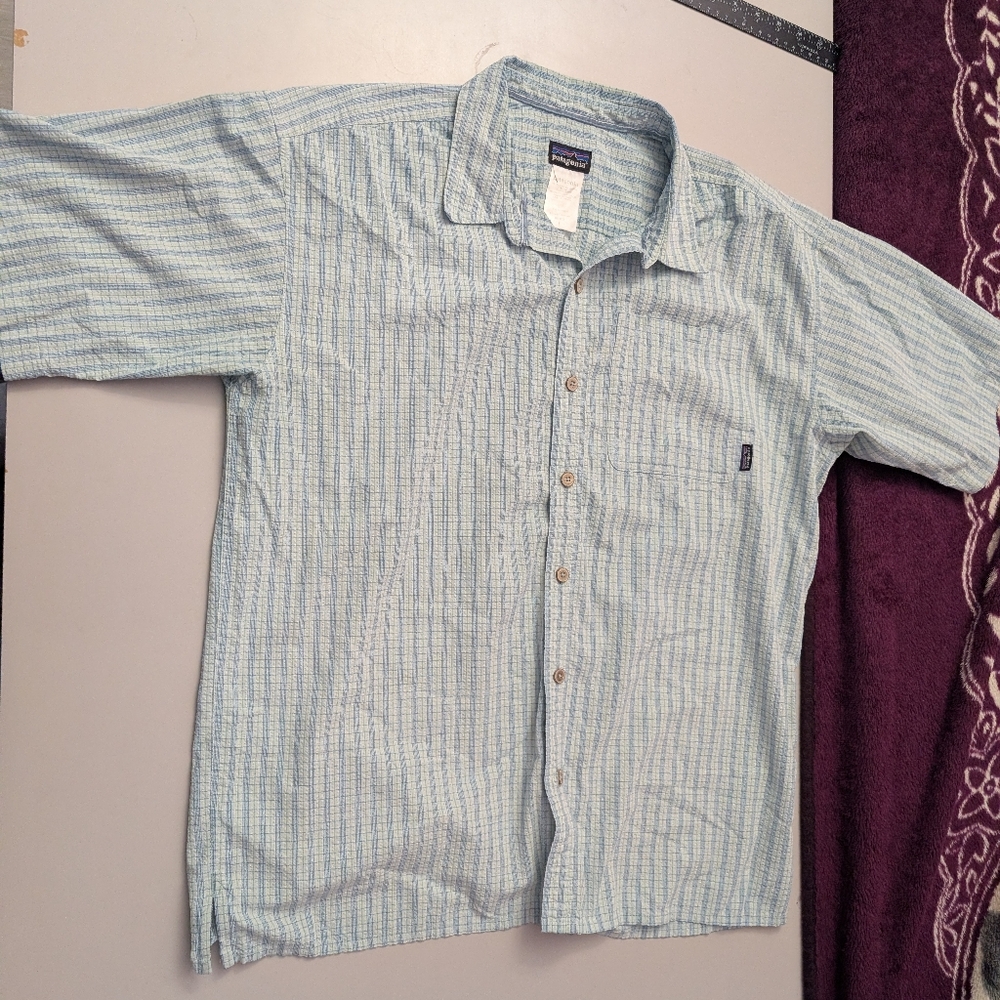 Patagonia Light Blue Striped Casual Shirt